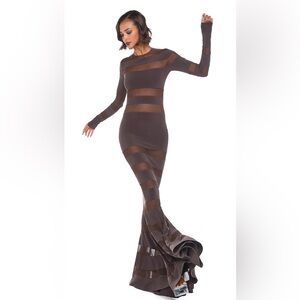 Norma Kamali SPLICED DRESS FISHTAIL GOWN